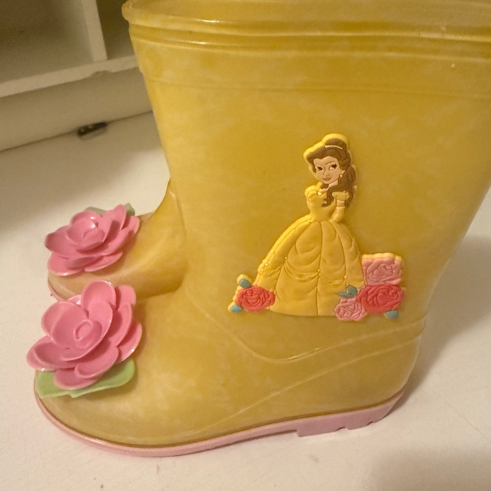 Disney Yellow Princess Rain Boots with Pink Accents - Picture 2 of 14